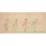 GREENAWAY (KATE) 'Who'l go a jump' [sic], pair of original illustrations related to p.55 of Marig...
