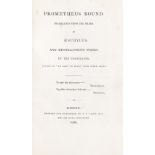 BROWNING (ELIZABETH BARRETT) Prometheus Bound. Translated from the Greek of Aeschylus. And Miscel...