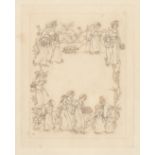 GREENAWAY (KATE) Original illustration of a procession of children gathering flowers, image 165 x...