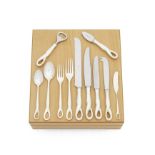 A modern silver 'Padova' pattern table service of flatware and cutlery Tiffany & Co, Italy, desig...