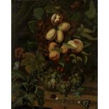 H.D. Vo**** (active early 18th Century) Still life with apricots, plums and peaches together with...