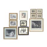 A gallery hang of framed prints belonging to Dame Joan Collins 18th / 19th century and later, all...