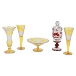 A collection of five pieces of Bohemian style glass (5)