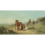 Henri Van Wyk (Dutch, 1833-1889) A break on the camel trail; The scouting party, a pair the first...