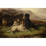 Robert Cleminson (British, 1864-1903) Gun dogs in highland landscapes, a pair both 41 x 61cm (16 ...