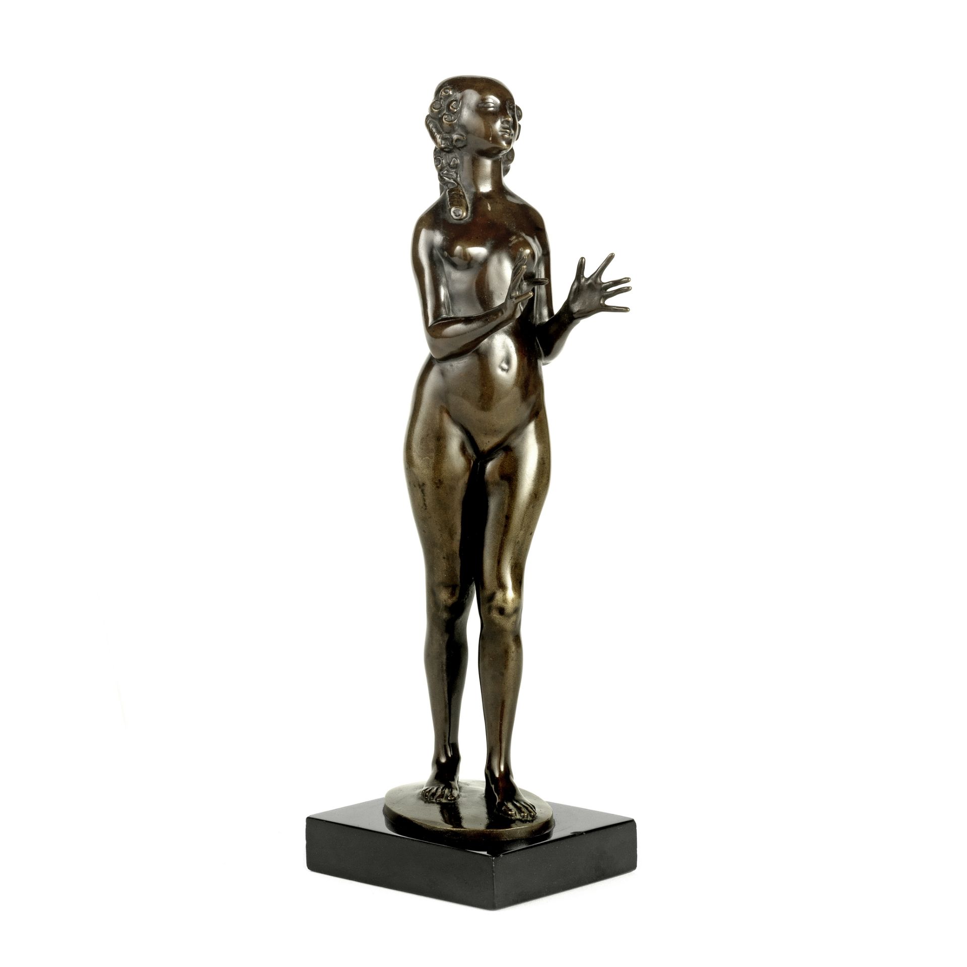 Paul Scheurich (1883-1945): Statuette en bronze repr&#233;sentant une chasseuse nue, circa 1912 ... - Image 2 of 3