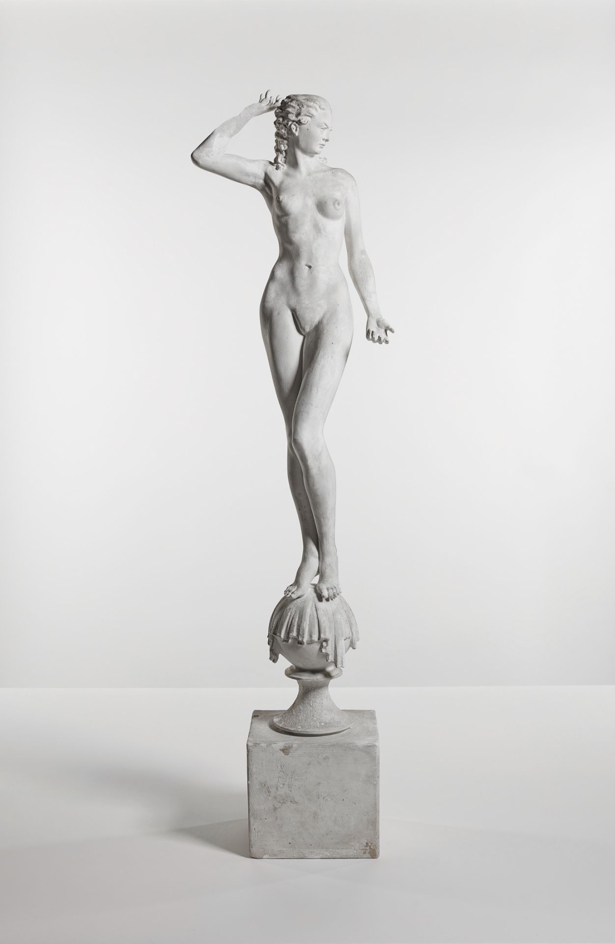 Max Esser (1885-1945): mod&#232;le unique en pl&#226;tre figurant une femme nue (Eve) pour la fon... - Image 6 of 6