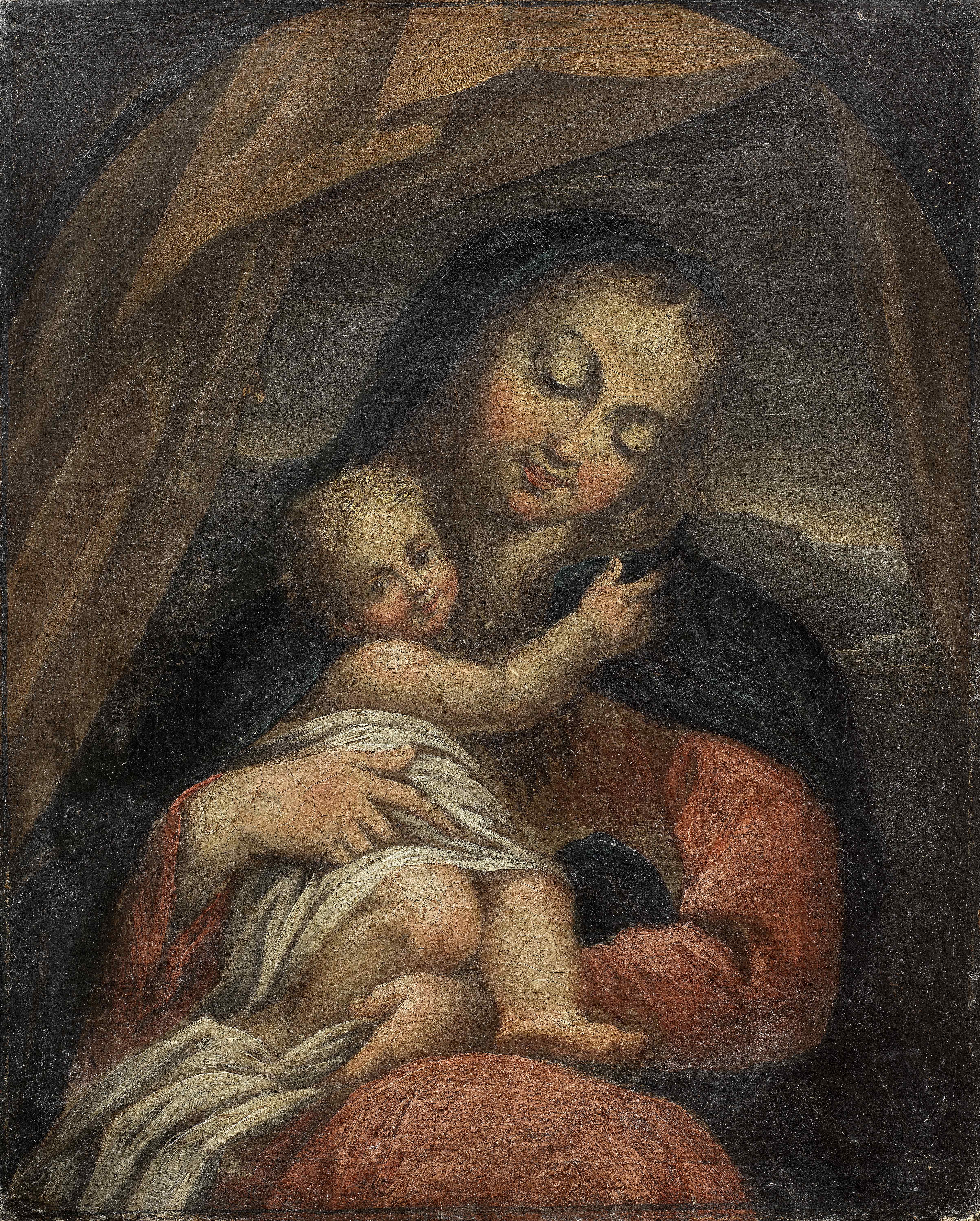 Emilian School, late 17th Century The Madonna and Child unframed