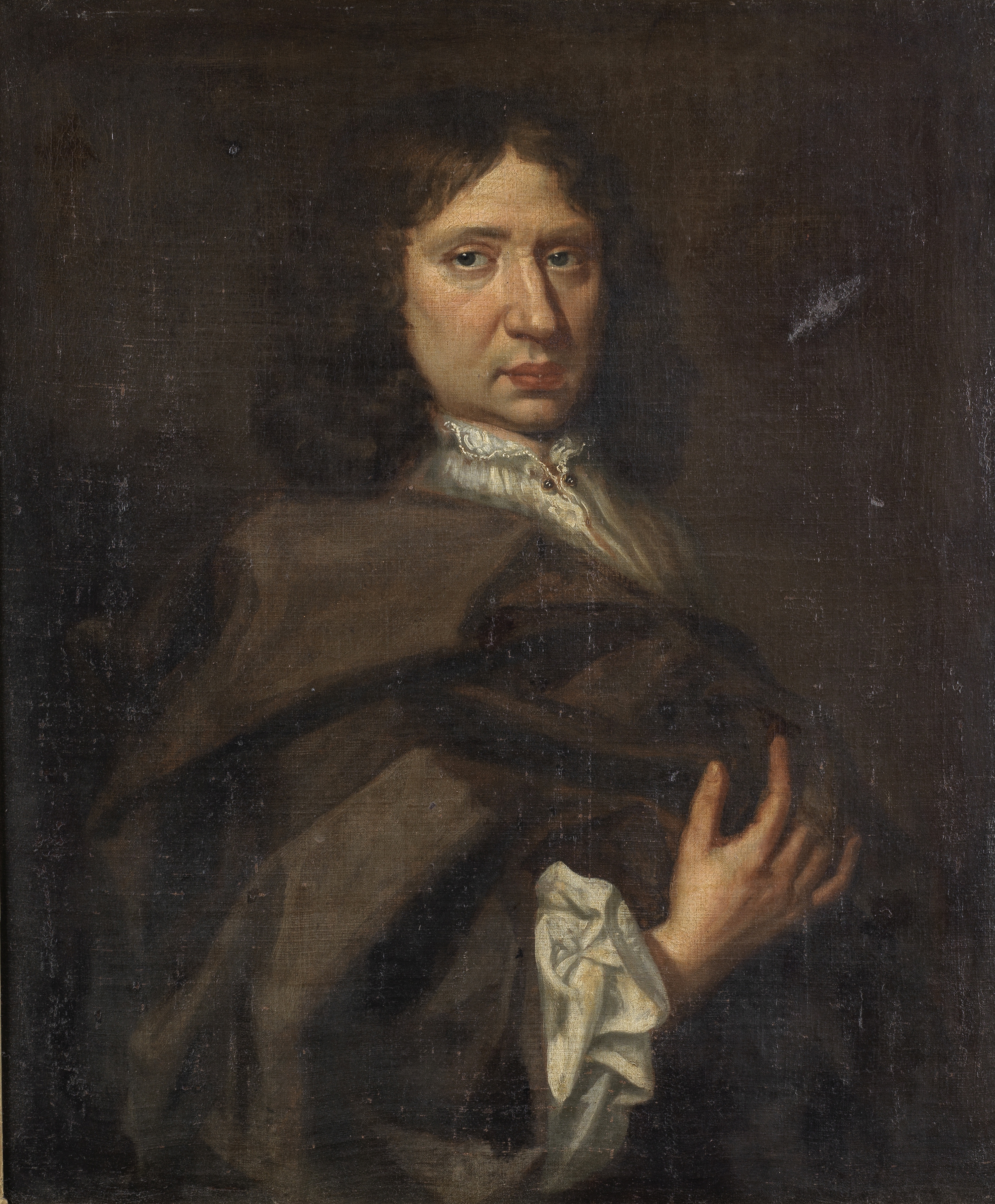 Circle of Mary Beale (Barrow 1633-1699 London) Portrait of a gentleman, half-length, in a brown s...