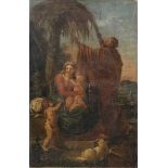 Manner of Nicolas Poussin, 18th Century The Holy Family with the Infant Saint John in a landscape...