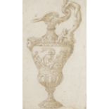 Italian School, 18th Century Design for a vase with naiads unframed
