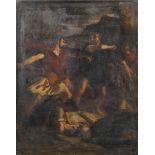 Circle of William Etty (York 1787-1849) Soldiers fighting unframed