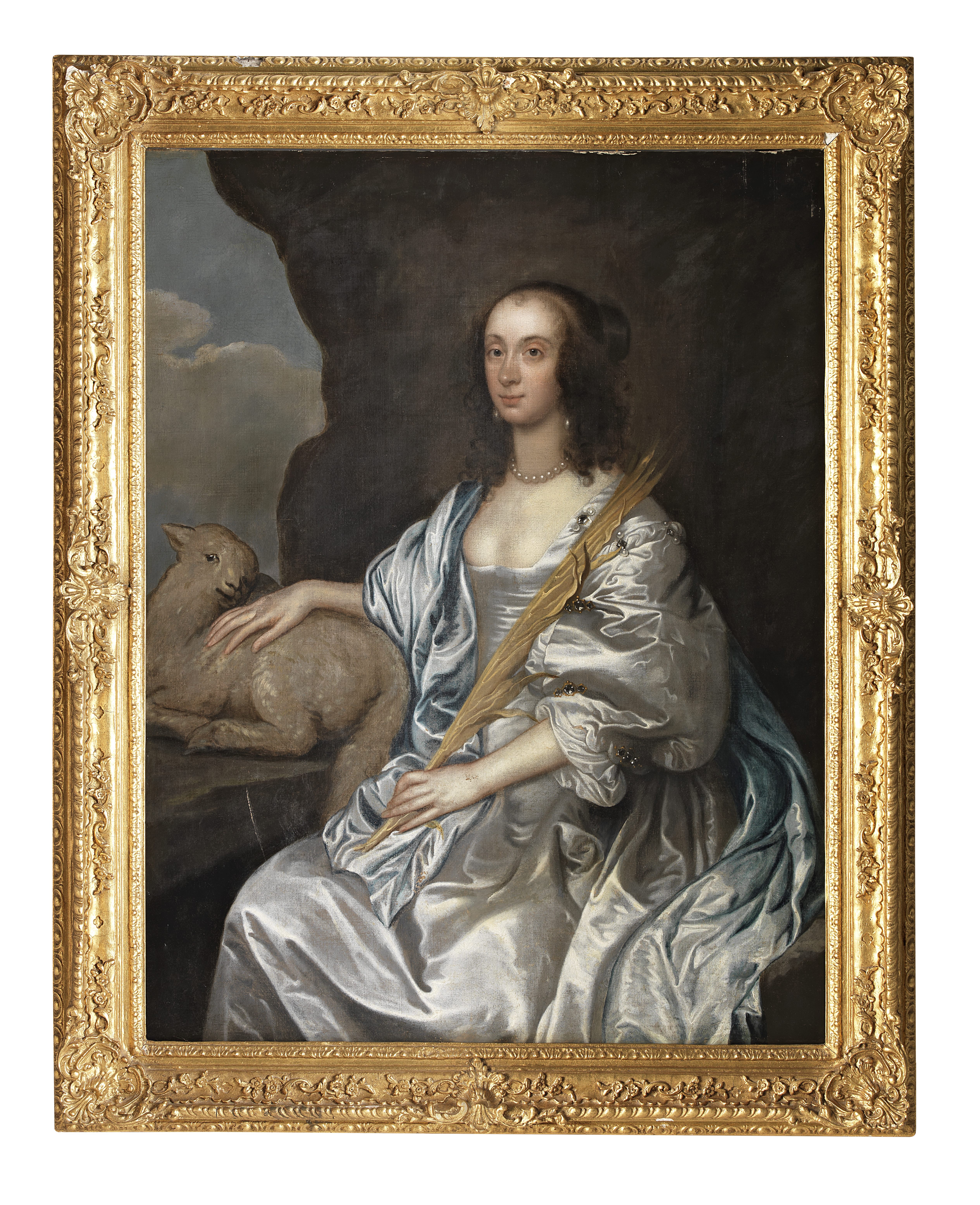 After Sir Anthony van Dyck, 17th Century Portrait of Lady Mary Villiers as Saint Agnes