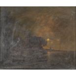 Manner of Aert van der Neer, 19th Century A moonlit river estuary