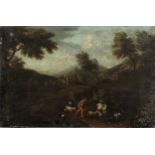 Circle of Gaspard Dughet, called Gaspard Poussin (Rome 1615-1675) An Italianate landscape with a ...