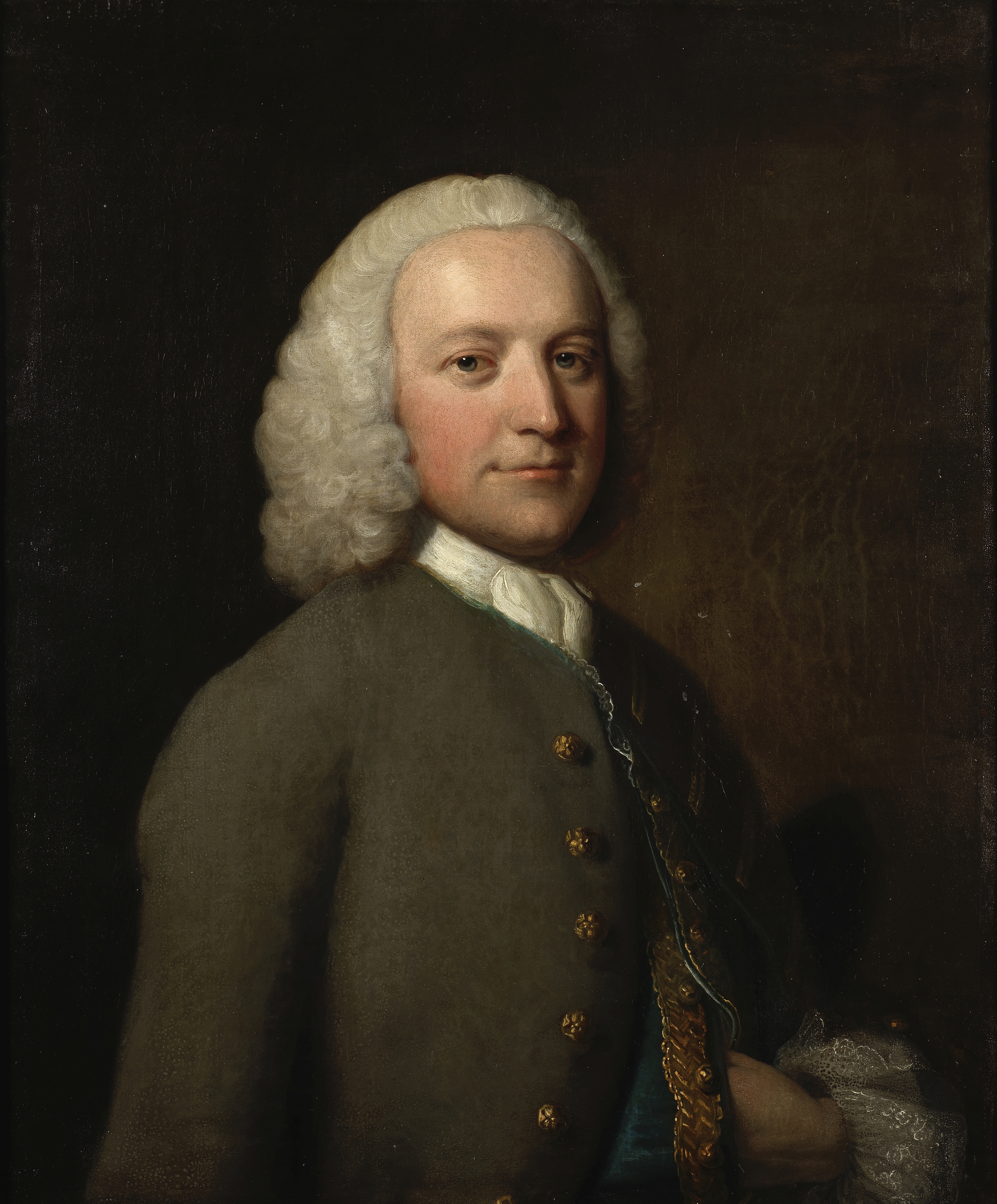 Allan Ramsay (Edinburgh 1713-1784 Dover) Portrait of a gentleman, half-length, in a grey coat