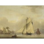 Nicholas Matthew Condy (British, 1818-1851) A gentleman rowing towards a cutter on the Hamoaze, R...