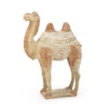 A FINE PAINTED POTTERY MODEL OF A BACTRIAN CAMEL Tang Dynasty