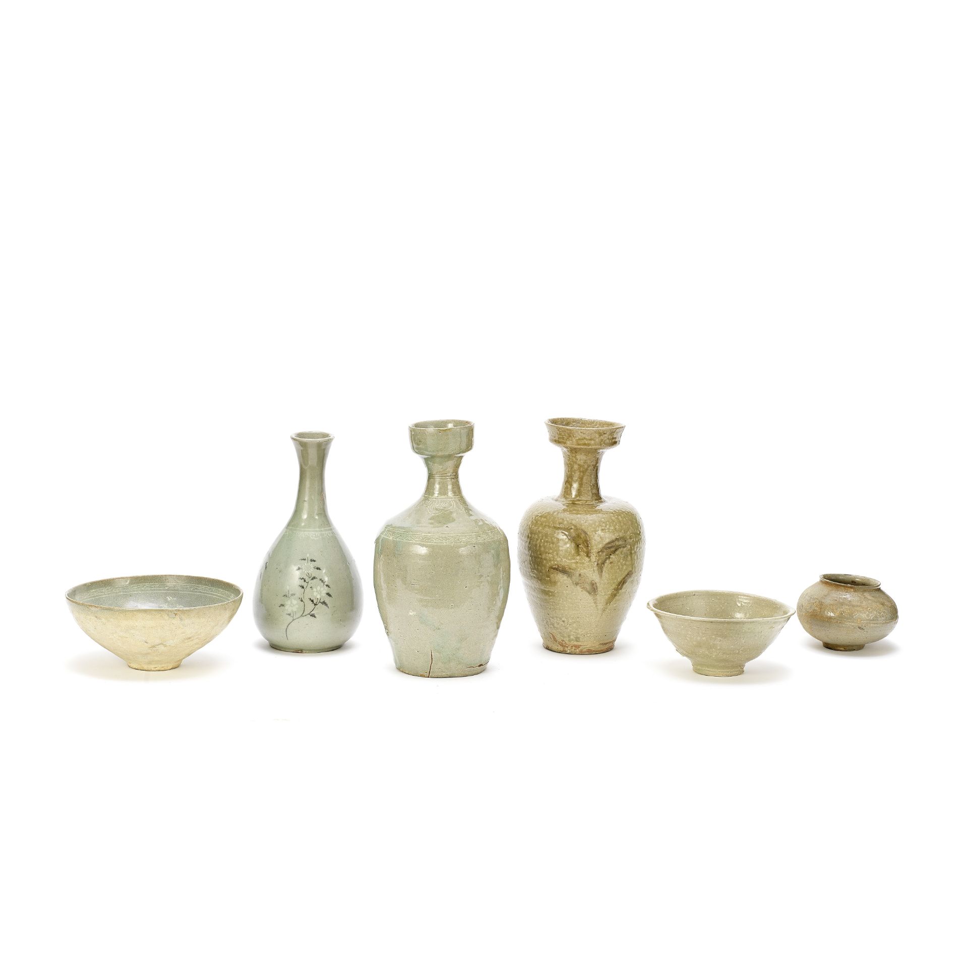 A COLLECTION OF SIX CELADON WARES Korea, Goryeo Dynasty, 13th century (6)