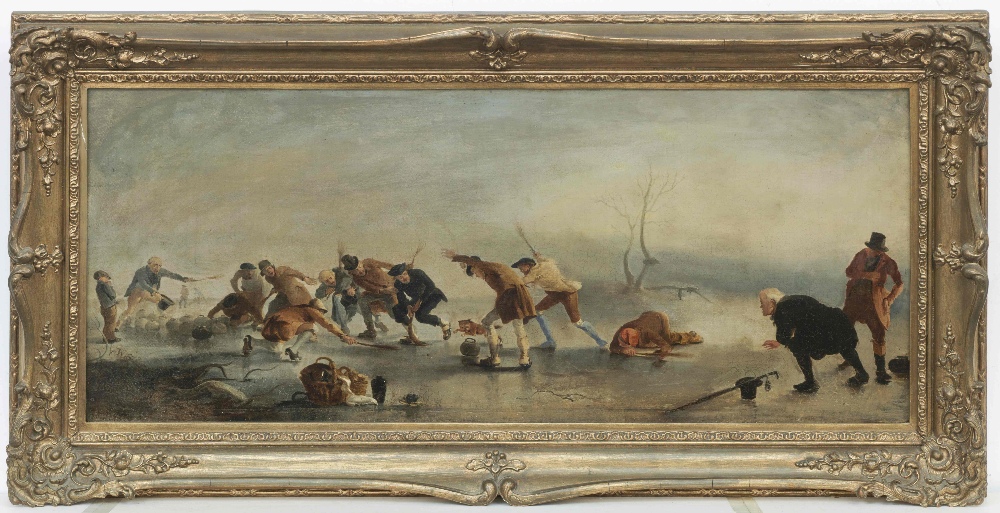 Attributed to Sir George Harvey, PRSA (British, 1806-1876) The Curlers 33 x 76.5 cm. (13 x 30 1/... - Image 4 of 5