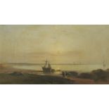 James Cassie RSA RSW (British, 1819-1879) Early morning on the Tay, from Monifieth 48.3 x 83.8 cm...