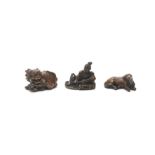 THREE VARIOUS WOOD NETSUKE Edo period (1615-1868) to Meiji era (1868-1912), 19th century (3)