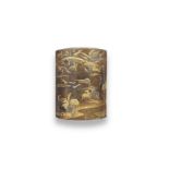 A GOLD-LACQUER FOUR-CASE INRO Kajikawa lineage, Edo period (1615-1868) or Meiji era (1868-1912), ...