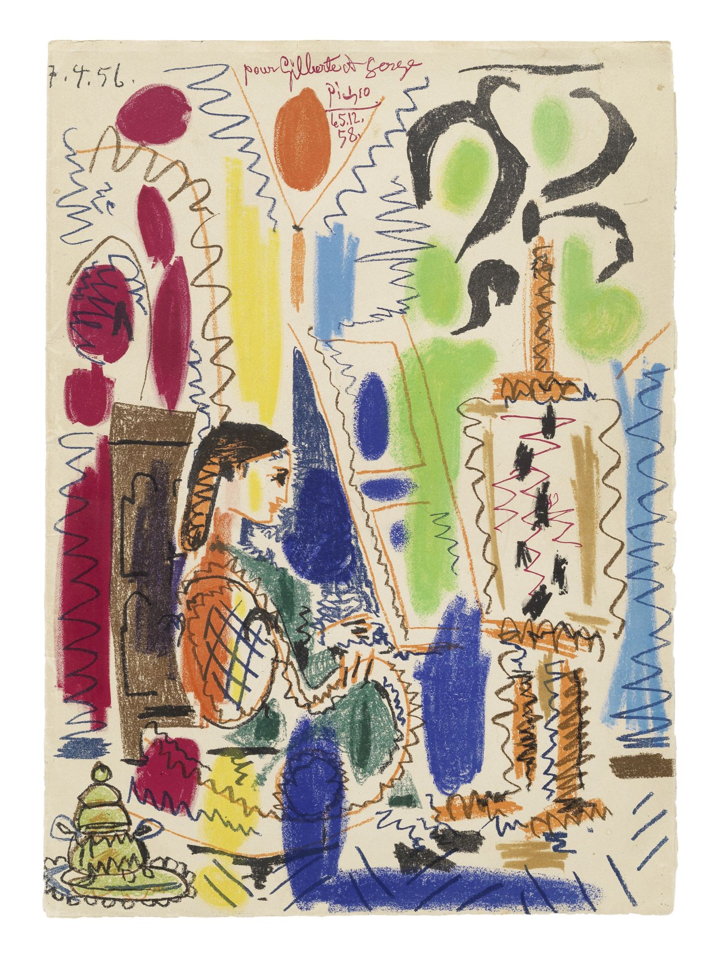 Pablo Picasso (1881-1973) L'Atelier de Cannes, cover for Ces peintres nos amis, Vol. II, 1956 (Pr...