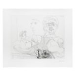 Pablo Picasso (1881-1973) Femme couch&#233;e et deux visages, from Suite 156, 1970 (Printed by Cr...