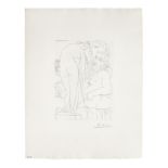 Pablo Picasso (1881-1973) Le Repos du Sculpteur devant un Nu &#224; la Draperie from La Suite Vol...