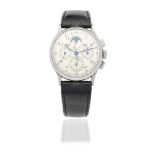 Universal Gen&#232;ve. A stainless steel manual wind calendar chronograph with moon phase Tri-Co...