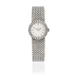 Omega. A lady's 18K white gold diamond set manual wind bracelet watch Ref: 7168, London Import ma...