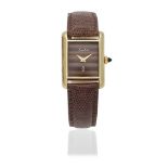 Cartier. A lady's gold plated manual wind wristwatch Tank, Ref: 11377, Circa 1970