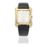 Vacheron & Constantin. An 18K gold manual wind square wristwatch Cioccolatone, Ref: 473, Circa 1950