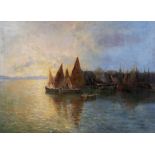 Vikentios Boccheciampe (Greek, 1856-1933) Coucher de soleil &#224; Corfou (signed (lower right)oi...