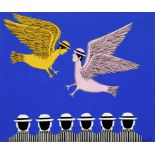 Yannis Ga&#239;tis (Greek, 1923-1984) Les hommes libres / L'oiseau rose et l'oiseau jaune (Peint ...