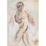 Georgios Bouzianis (Greek, 1885-1959) Femme nue (signed (lower right)watercolour and graphite on ...