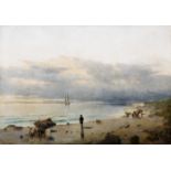 Constantinos Volanakis (Greek, 1837-1907) L'artiste regarde la mer (signed in Greek twice (lower ...