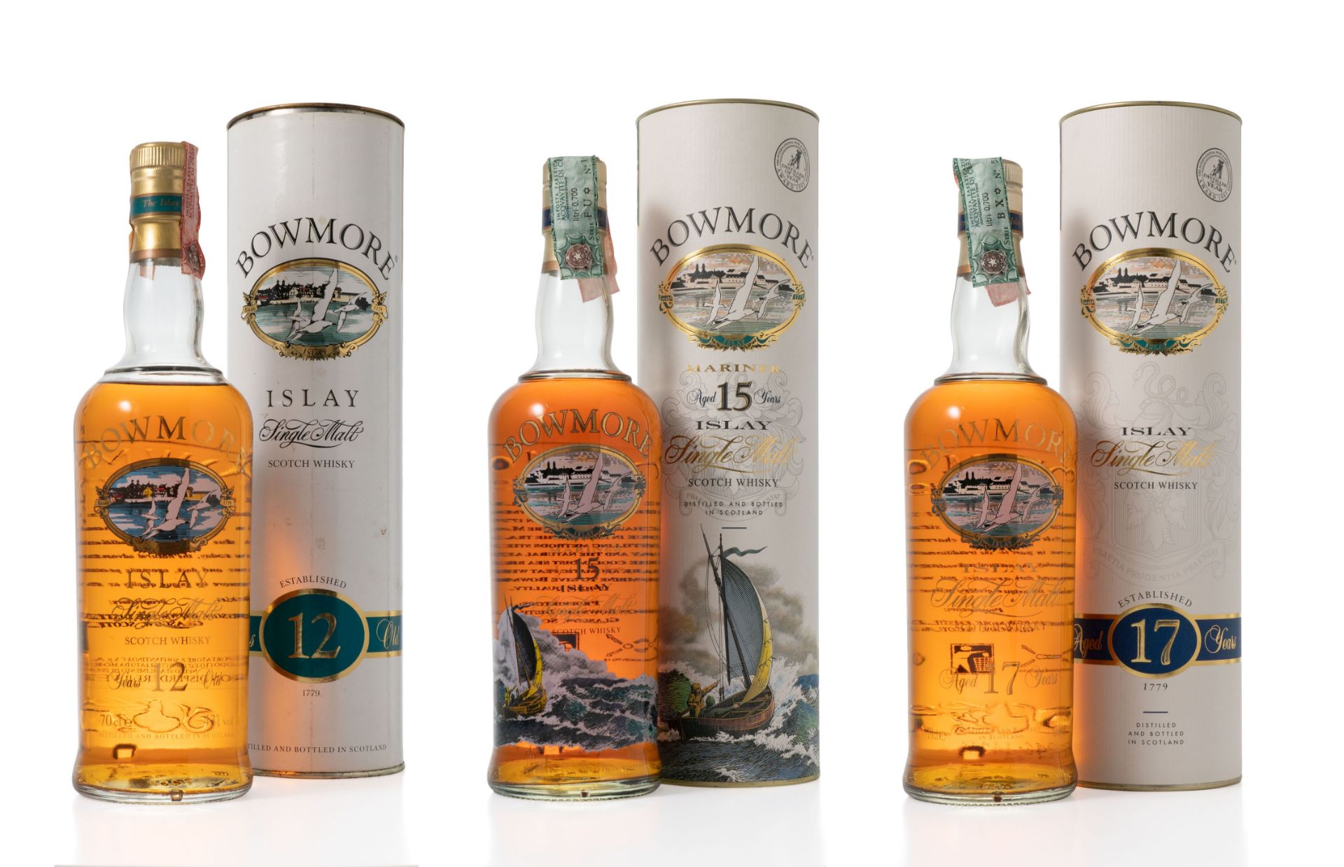 Bowmore-17 year old Bowmore Mariner-15 year old Bowmore-12 year old