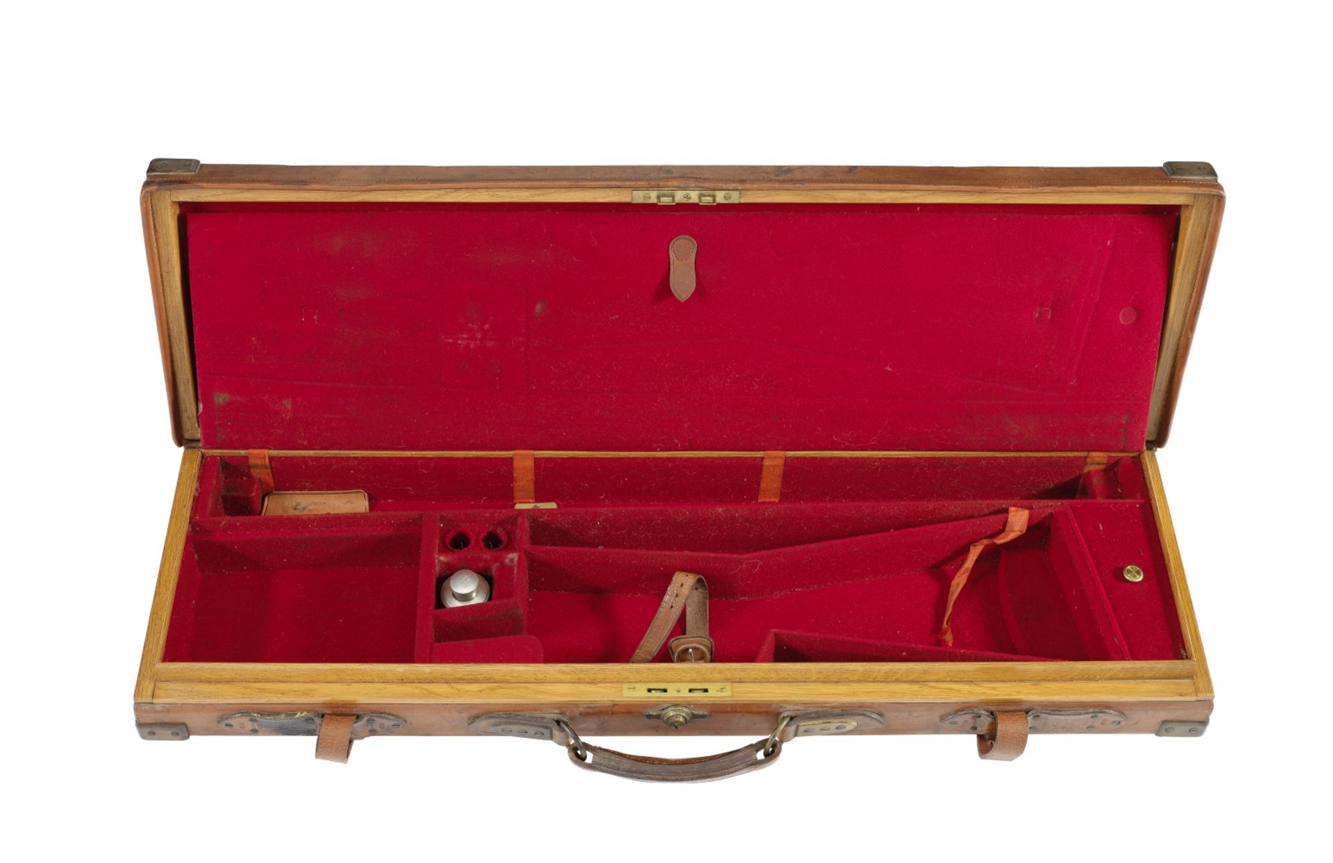 A fine brass-mounted oak and leather guncase by Holland and Holland