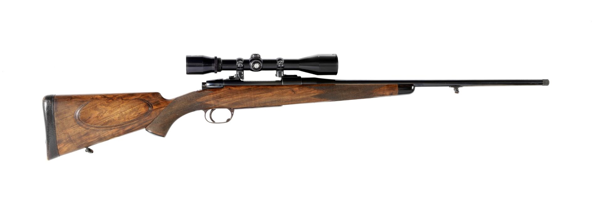 A left-handed .30-06 bolt-magazine rifle by Ronald Wharton, no. 0095