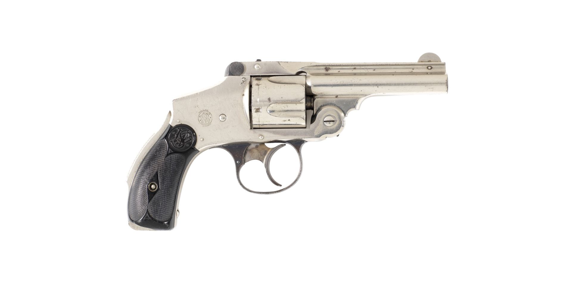 A .38 (S&W) hammerless revolver by Smith & Wesson, no. 198850