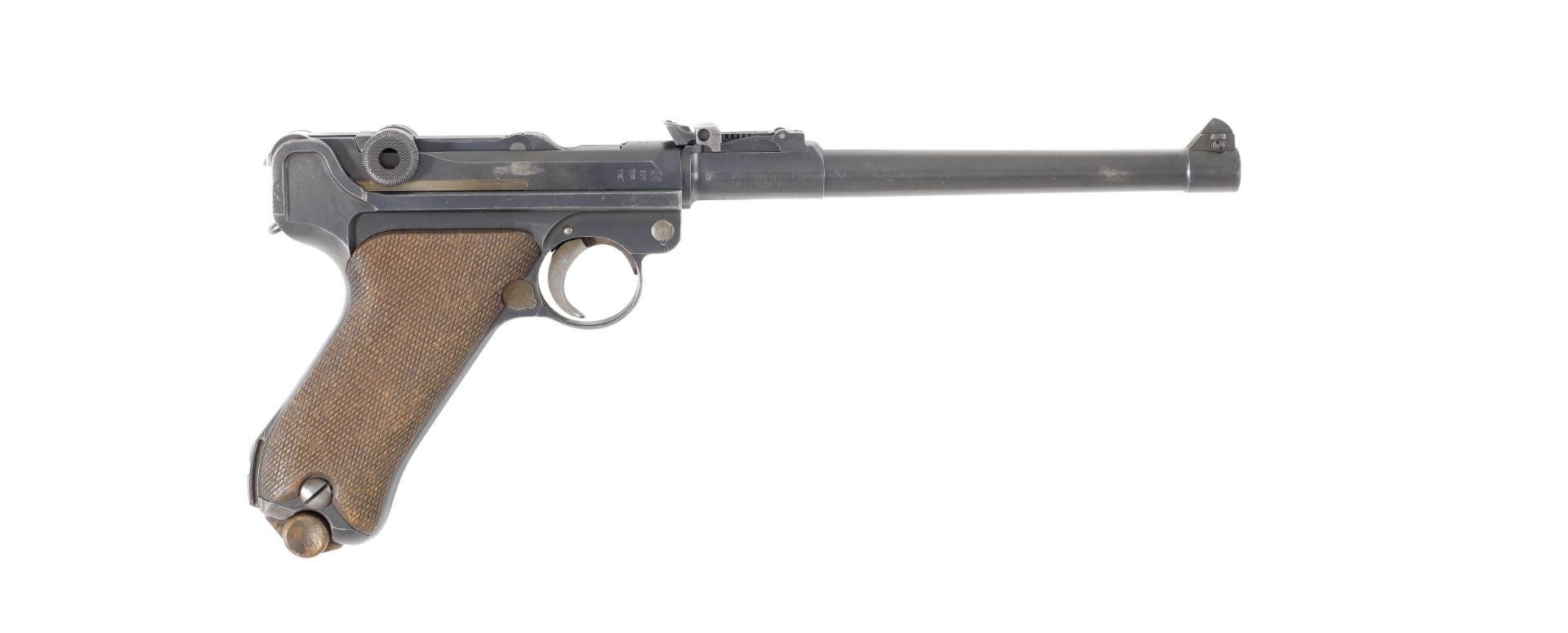 A 9mm (Para) 'Model 1917 Artillery Luger' self-loading pistol by DWM, no. 6905a In its leather ho...