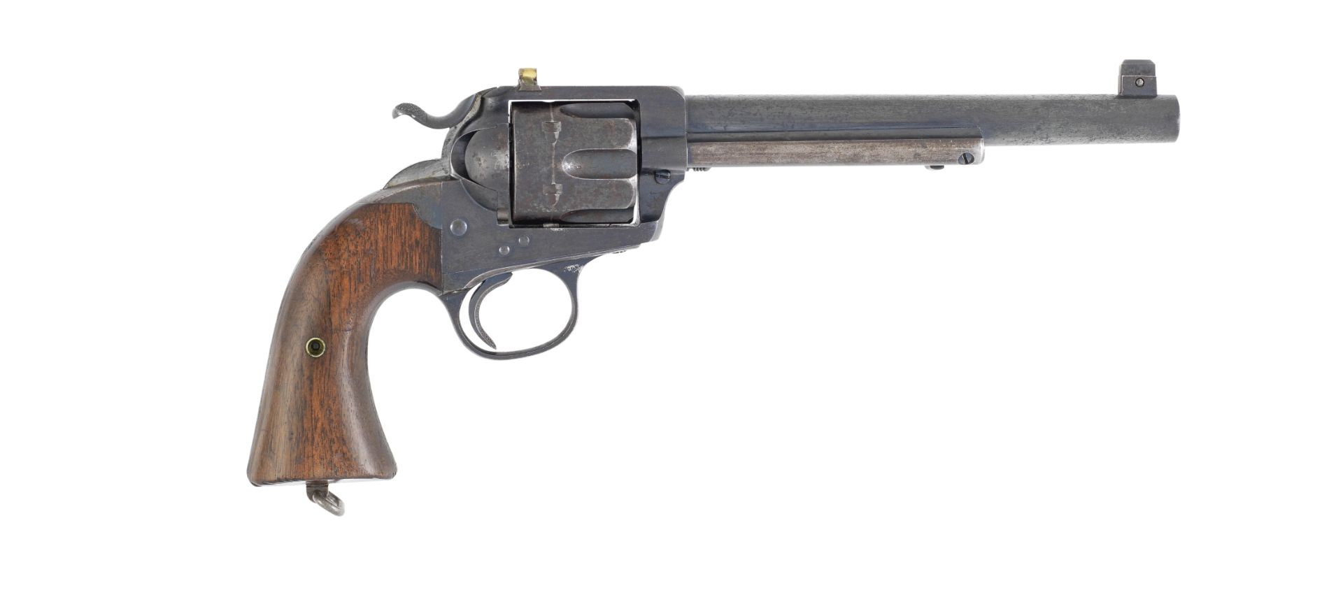 A .455 (Eley) 'Bisley' revolver by Colt, no. 160871 In its leather holster with belt loop