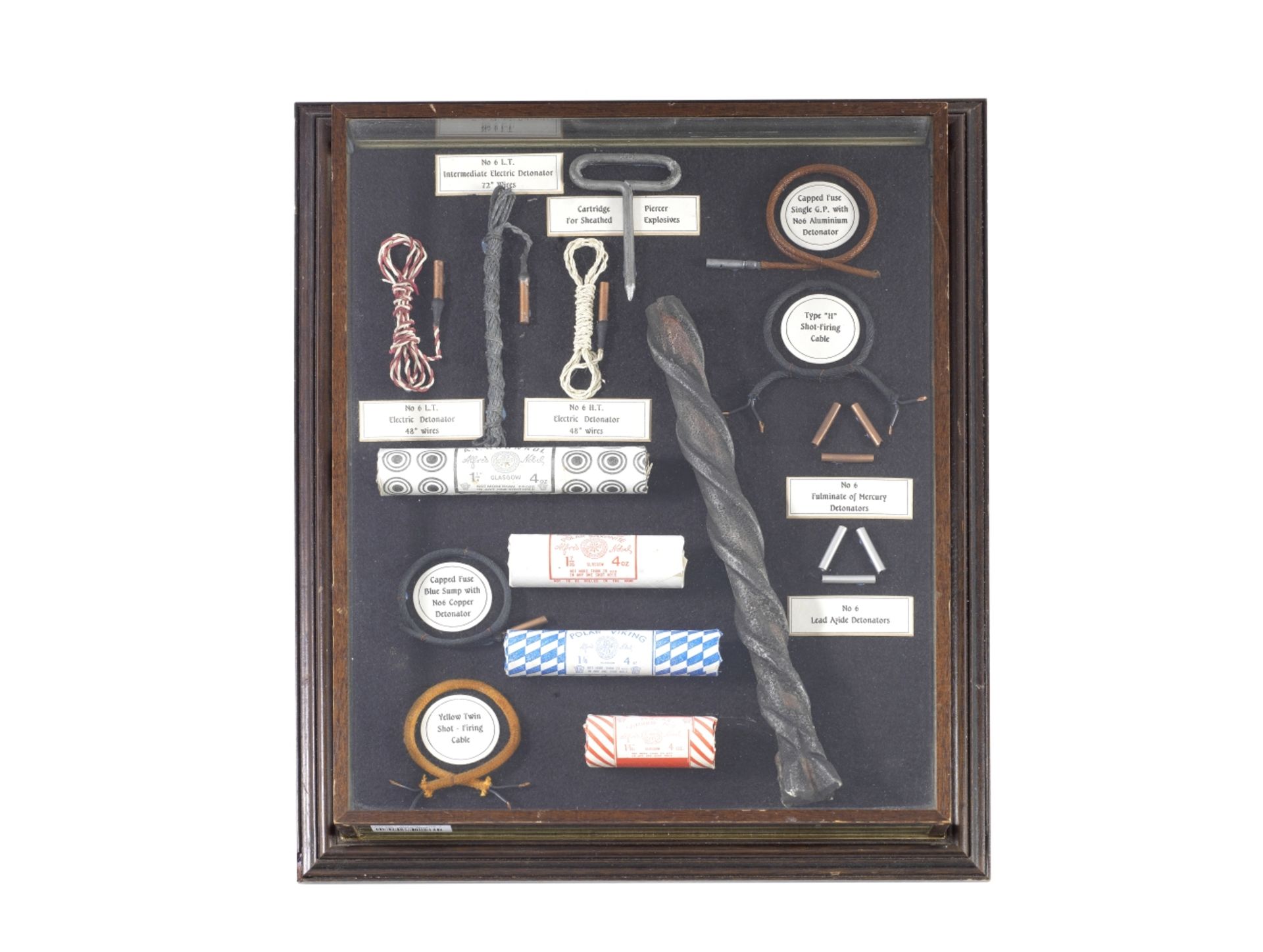Alfred Noble explosives display case
