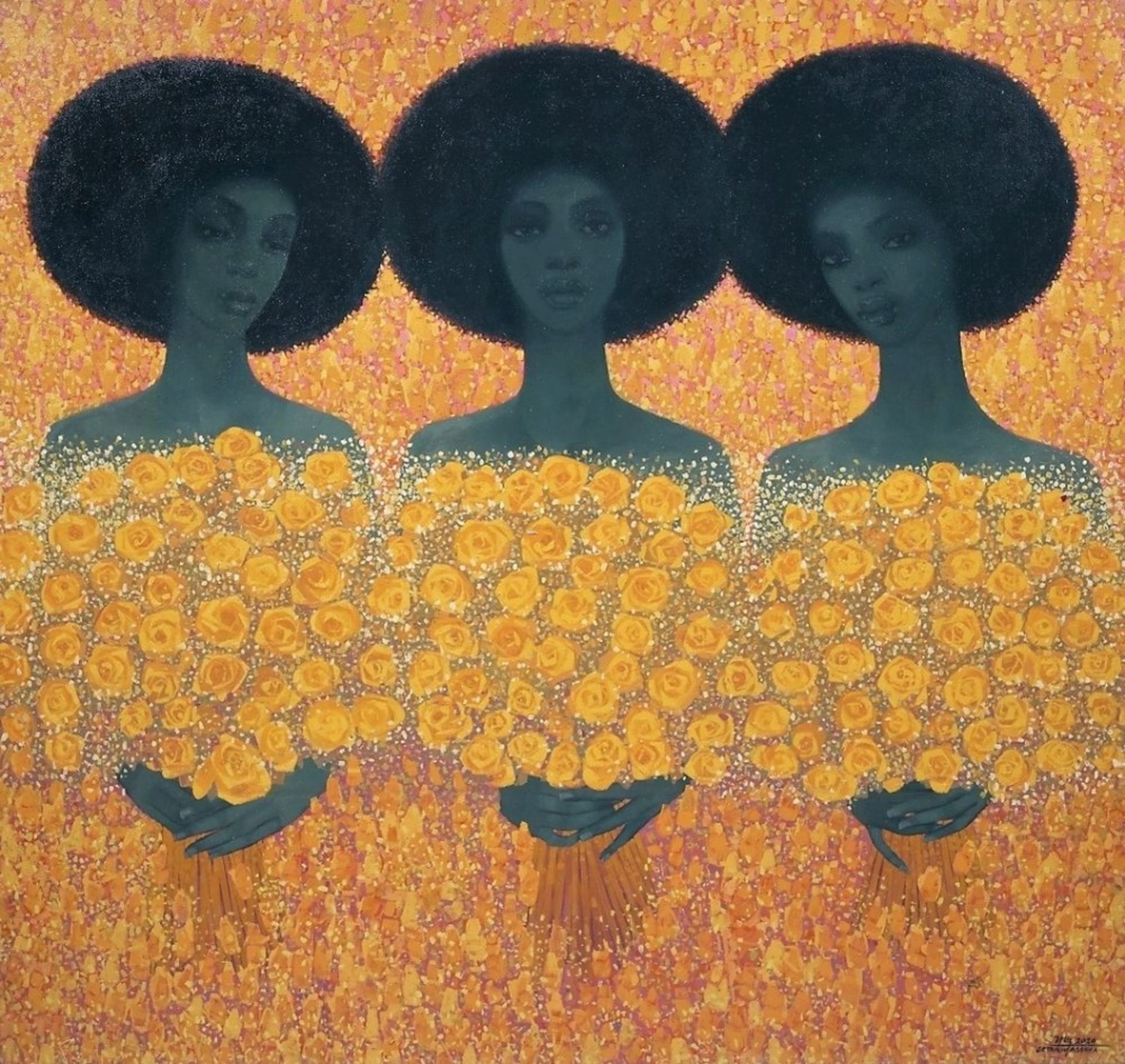 Getahun Assefa Balcha (Ethiopie, n&#233; en 1967) Yellow Flowers, 2020 - Bild 2 aus 7