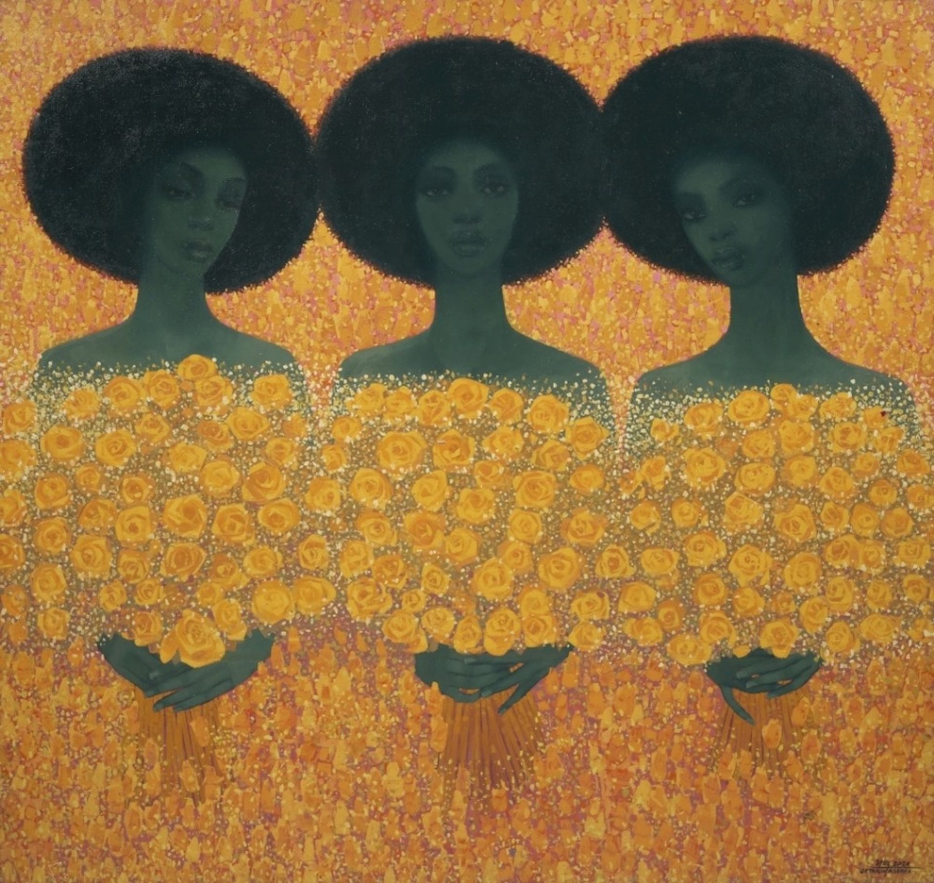 Getahun Assefa Balcha (Ethiopie, n&#233; en 1967) Yellow Flowers, 2020 - Bild 6 aus 7