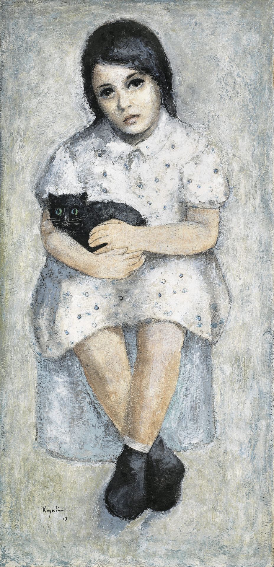 Louay Kayyali (Syria, 1934-1978) Girl with the Black Cat