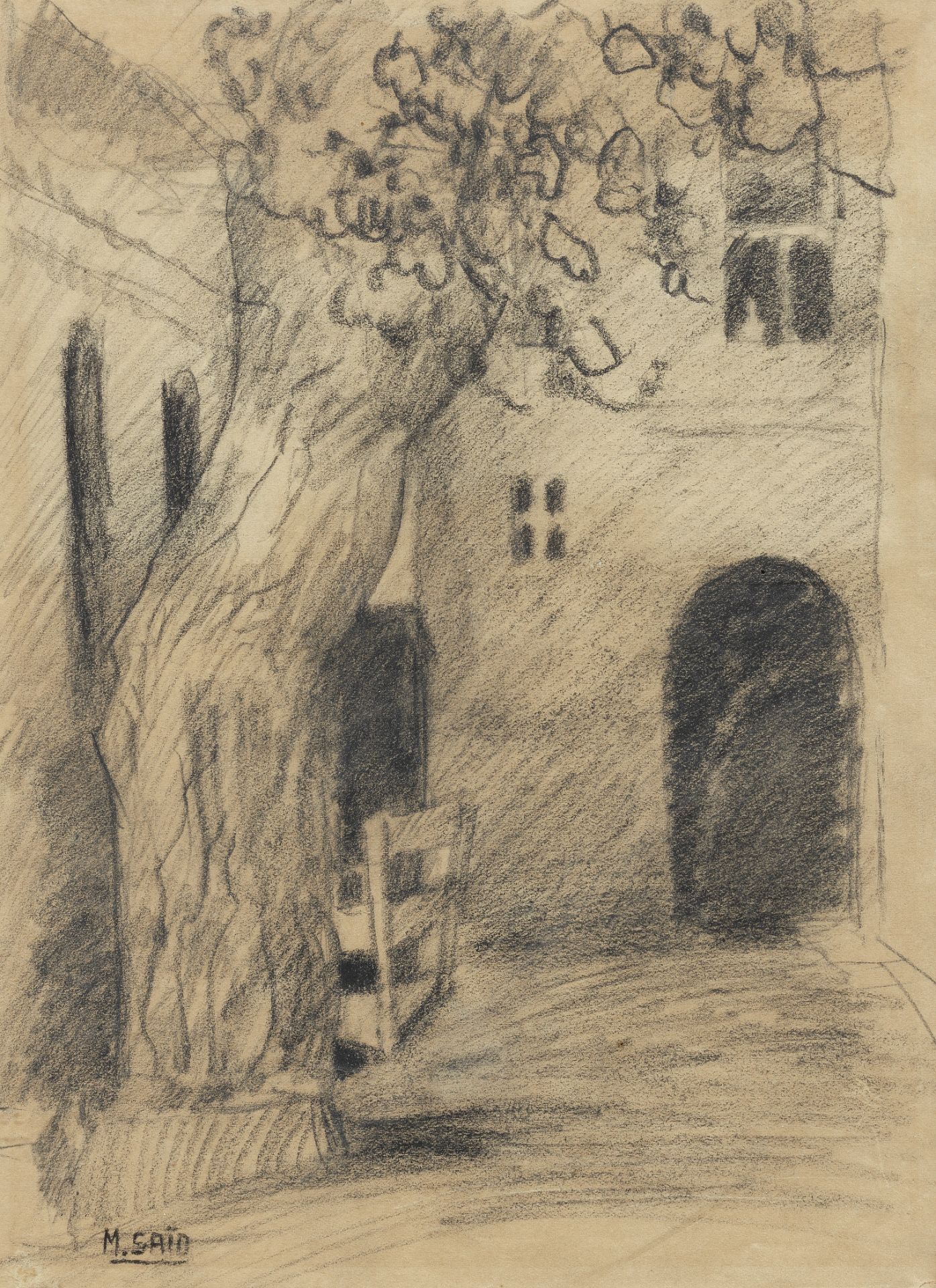 Mahmoud Said (Egypt, 1897-1964) Arbre dans une cour (Tree in a Courtyard)