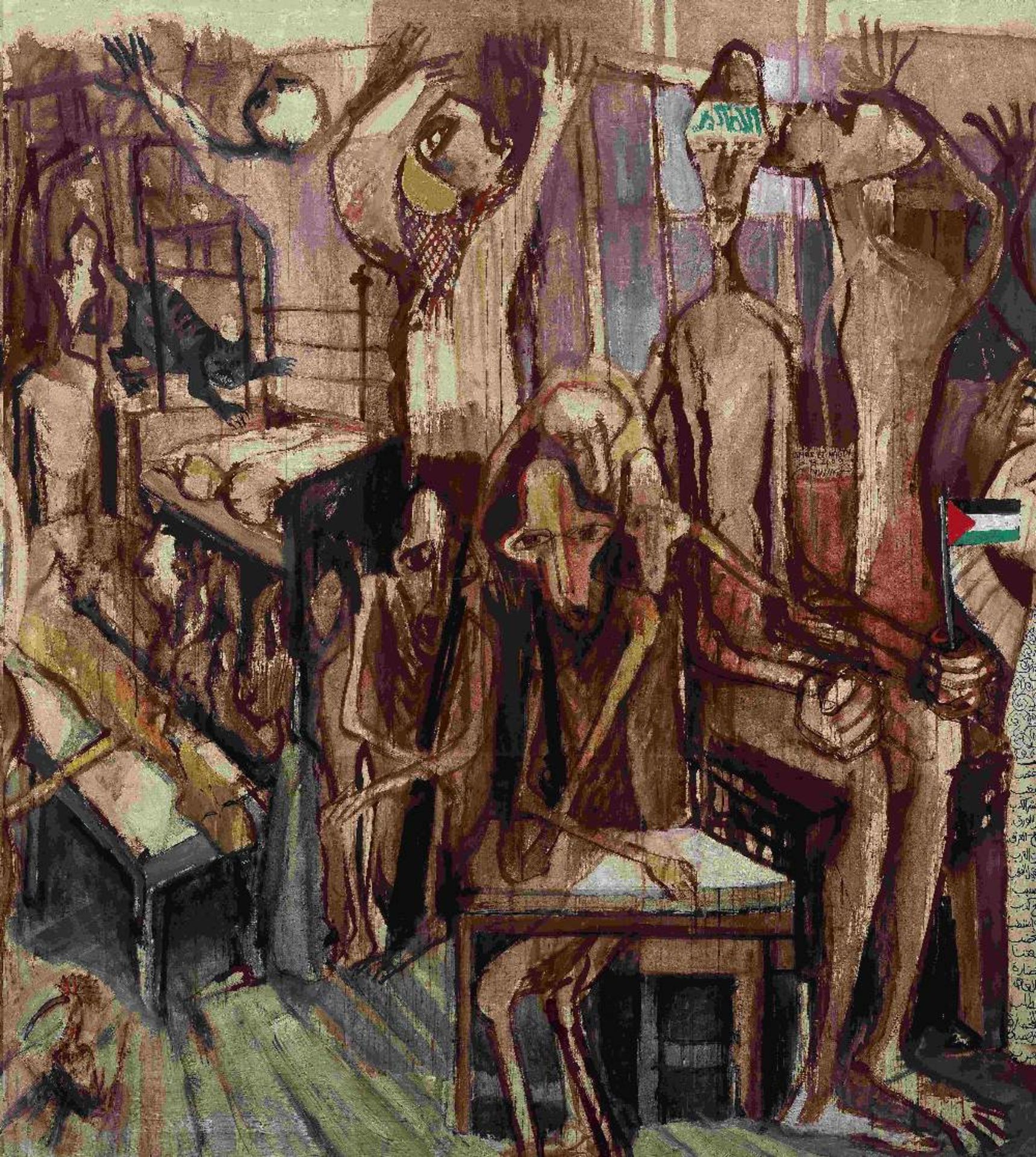 Omar El-Nagdi (Egypt, 1931-2019) Gaza 250 x 225 cm per panel - Image 2 of 9
